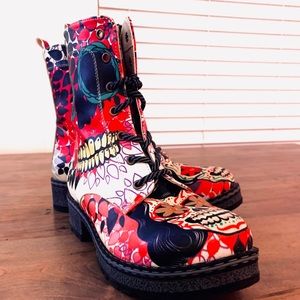 Sugar Skull Combat Boots (Sz 7)